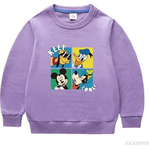Disney Mickey Autumn New Children Tops Cartoon Print Kids Sweatshirt Baby Boys Girls Clothes Toddler Kids Streetwear