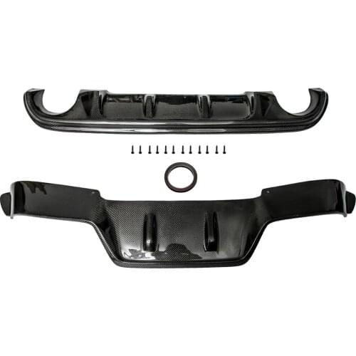 FITS 2014-2017 for INFINITI Q50 VRD 2PCS STYLE CARBON FIBER REAR BUMPER DIFFUSER KIT