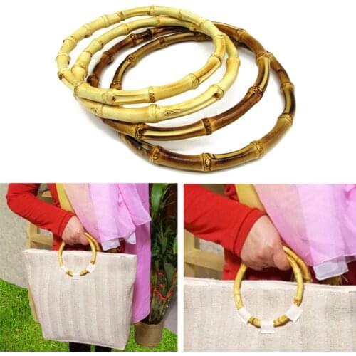 13cm 15cm Round Bamboo Bag Handle for Handcrafted Handbag Fashionable DIY Simple Personality Bag Accessory Temperament Pretty