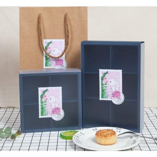 Blue paper Cookie cake Packaging Box with plastic pvc window for Candy Biscuit Chocolate Paper Carton cardboard gift box