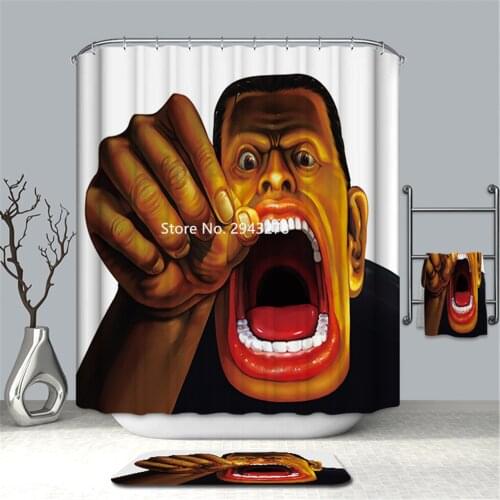 Bestable 3D Waterproof and Mildewproof Washable Shower Curtain with Hook Giraffe Eagle and Panda Design Bathroom Decoration