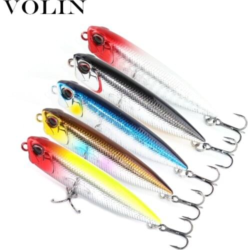 VOLIN NEW 1pc Topwater Floating Pencil Fishing Hard Lure 65mm 5.3g Artificial Hard Bait Pesca Fishing Tackle