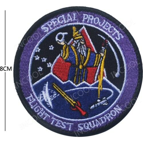 Embroidery Patch Flight Test Squadron Military Patch Tactical Emblem Badges Applique Combat Air Force Embroidered Patches