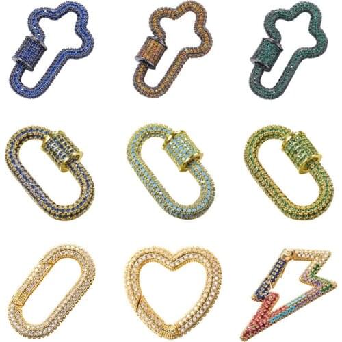 Juya DIY Pendant Clasp Supplies Fastener Sprial Carabiner Hook Screw Lock Clasp Accessories For Handmade Costume Jewelery Making