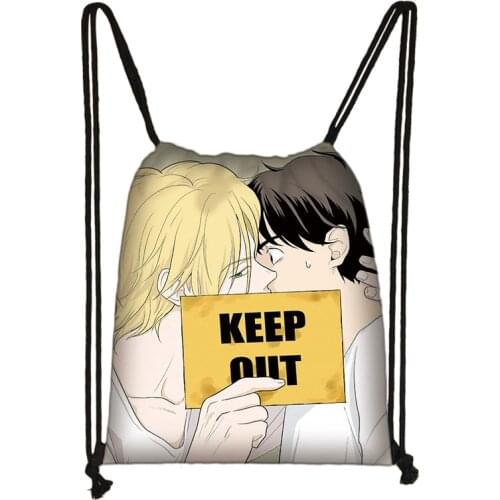 Banana Fish Print Drawstring Bag Boys Girls Storage Bags Teenager Casual Backpack Kids Bookbag Gift