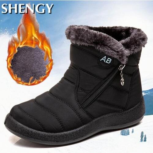 2020 Women Shoes Snow Boots Plush Warm Ankle Boots For Women Winter Boots Waterproof Women Boots Winter Shoes Zip Booties
