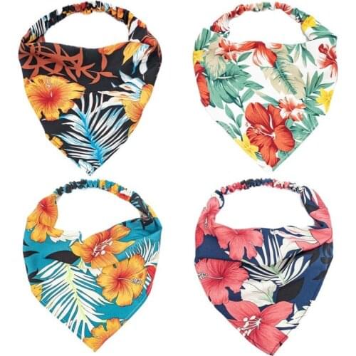 Head Scarf Headwraps For Women 2021 New Summer Rural Style Flower Hairbands Elastic Bandana Girls Hair Accessories Headbands