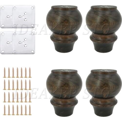 1/4Pcs 80/100mm Solid Wood Furniture Legs Wooden Sofa Legs As Replacement For Sofa Armchair Recliner Dresser Cabinet Legs
