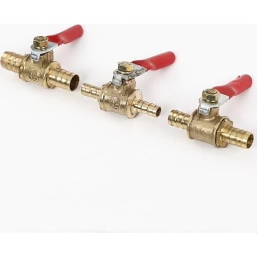 1Pcs Brass Double Head Valve With Red Handle Direct Intubation Ball valve Thread Connector Pipe Fitting Coupler Adapter