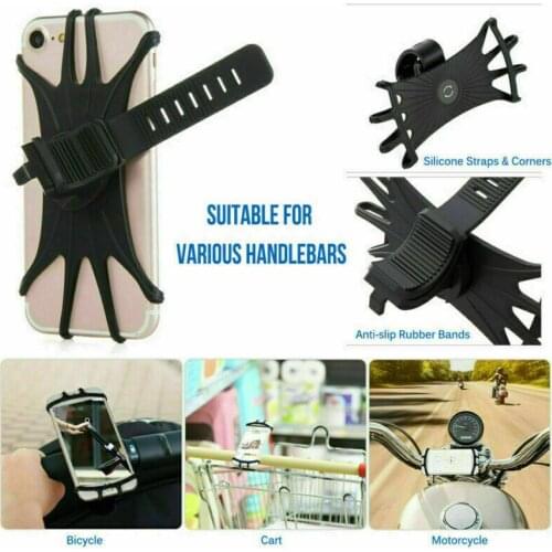 1Pcs Silicone Motorcycle Bike Handlebar Stand Mount Bracket Bike Mount Mobile Phone Holder For Cellphone iPhone GPS Device