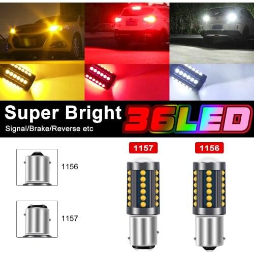 2Pcs LED Signal Lamp Bulb 1156 BA15S P21W 1157 BAY15D COB Turn Light Brake Backup Tail Light Reverse Lamp Daytime Running Light