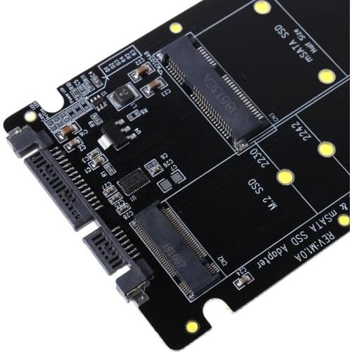 2 In 1 M.2 B+M Key Mini PCI-E or mSATA SSD to SATA III Adapter Card for Full Msata SSD/ 2230/2242/2260/22x80 M2 R9UA