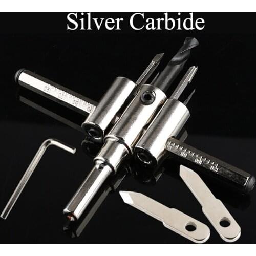 200mm 30-200mm Black Silver Carbide Aircraft Type Boring Tool Wood Woodworking Adjustable Circle Cutter Core Drill Bit Hole Saw