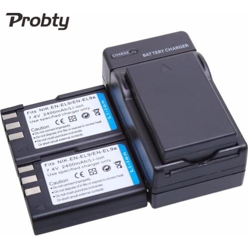 3Pcs PROBTY EN-EL9 ENEL9a EN-EL9a EN EL9 Rechargeable Battery + Charger + Plug adapter For Nikon D40 D40X D60 D3000 D5000 Camera