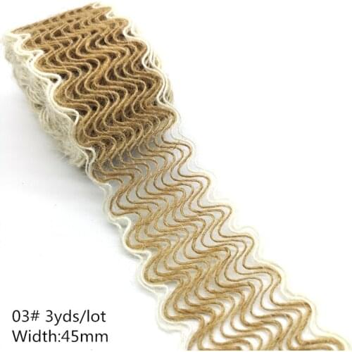 3 yds Natural Jute Burlap Hessian Jute Ribbon Twine Flower Pattern Wedding Party Supplies Burlap Ribbon DIY Burlap Rope Craft#03