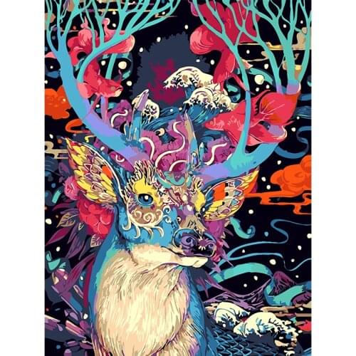 5D diy diamond embroidery FULL diamond Painting round Cross Stitch kits Colorful deer Mosaic pattern resin drill Christmas gift