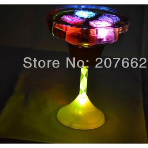 Free shipping 2pcs/lot 235ML/8OZ LED Light Up Wine Glasses led ice cream cup Flashing WEDDING Drinks Party Game Cups Gift