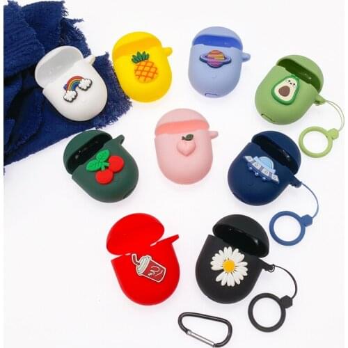 Cartoon Wireless Earphone Case For Xiaomi Redmi Airdots3 pro Silicone Charging Headphone Protective Cover with Finger Straps