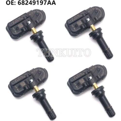 4Pcs TPMS Sensor for Dodge Ram Jeep Cherokee Ram 1500 2015 2016 2017 2018 2019 Tire Air Pressure Sensor TPMS 433MHz 68249197AA