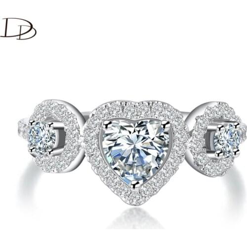 DODO Wedding Rings For Women Heart Shape AAA Cubic Zirconia Fashion Jewelry Silver Color Banquet Female Bague Vintage Anel Dd180