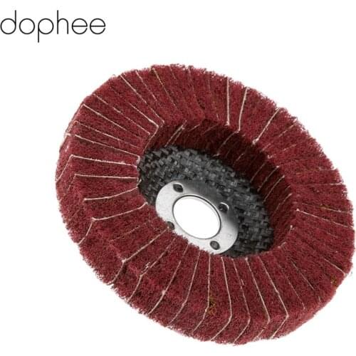 Dophee Dremel Accessories Red 100mm 4" Nylon Fiber Flap Polishing Grinding Wheel Disc for Angle Grinder Polishing Tools 1PC