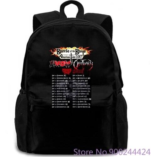 EXODUS OBITUARY Battle Of The Bays USA Tour Black Printed New Style women men backpack laptop travel school adult