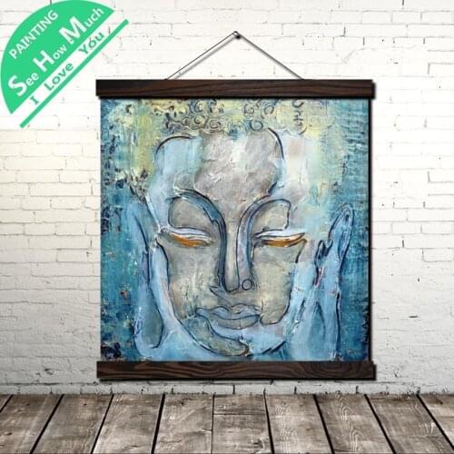 Gautama Buddha Paint Scroll Painting Canvas Vintage Poster and Prints Wall Art Picture Living Room Bedroom Farmhouse Decoration