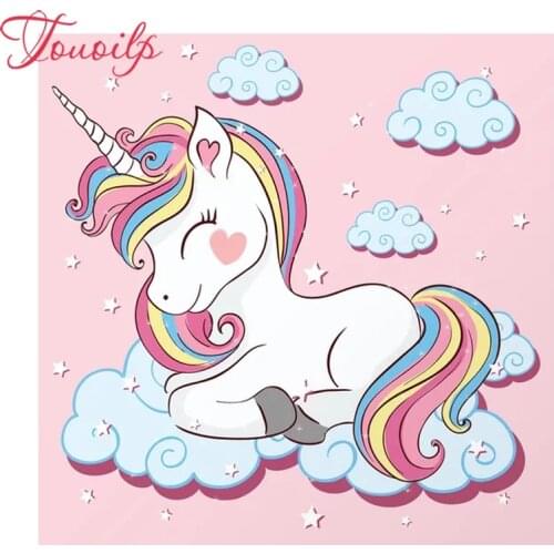 TOUOILP square&round Diamond Painting Cross Stitch Cartoon unicorn Diamond Embroidery Mosaic Diamonds Paste Artworks Decoration