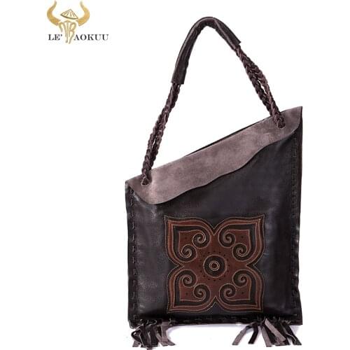 Classic Real Leather Famous Brand Luxury Ladies Large Shopper handbag Shoulder bag Women Designer Female Vintage Tote bag 6728
