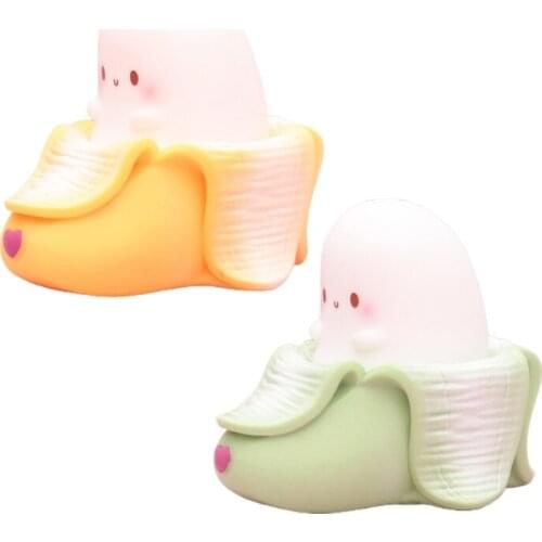 G32A Creative Plastic Material Banana Shaped Night Light Bedroom Charging Pat Light Childrens Cartoon Bedside Sleeping Light