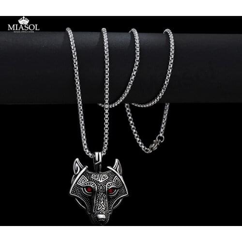 Cool Mens Necklace Accessories Pendant Domineering Wolf Head Stainless Steel High Quality Jewelry New Wuwei Handsome Boys Chain