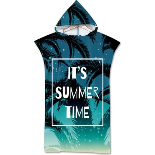 Summer Holiday Hooded Bath Beach Towels Microfiber Changing Robe Surf Poncho Towel for Swimming Beach Outdooor Bathrobe Wetsuit