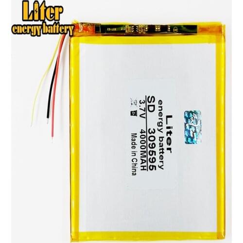 3 line Li-ion battery for tablet pc 7 inch 8 inch 9inch Tablet Battery inner 309595 4000mAh
