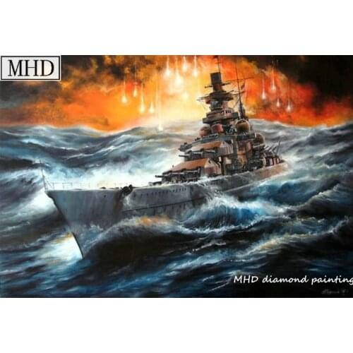 MHD new arrival sea boat picture diamond painting diy3d diamond embroidery mosaic diamond cross stitch decoration kit