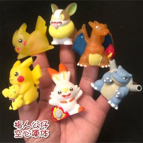Pokemon Pikachu Pichu Blastoise Scorbunny Yamper Cute Finger Puppet Finger Action Figure Toys
