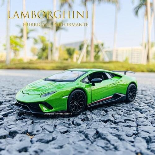 Bburago 1:32 Lamborghini Hurricane Performante sound and light alloy simulation pull back car model carton box alloy car model
