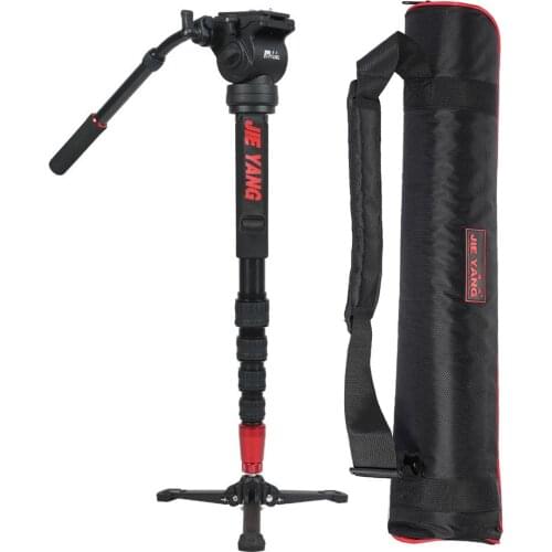 JY0506 Monopod Professional Aluminum Alloy with Fluid Head for ILDC DSLR Camera Camcorder DV Pocket Camera Max Load Capacity 4kg