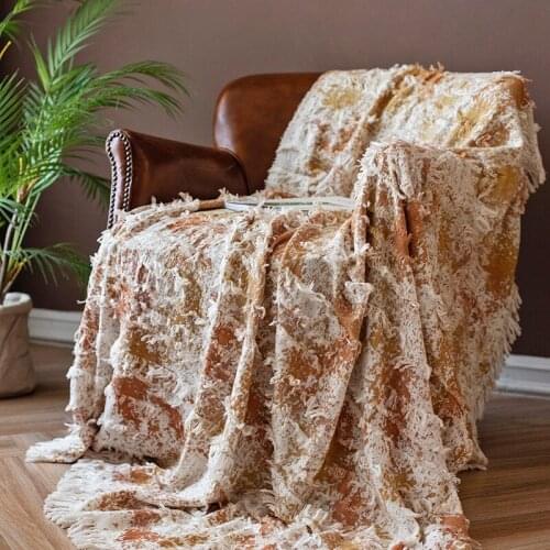 100% cotton soft Throw Blanket tassel