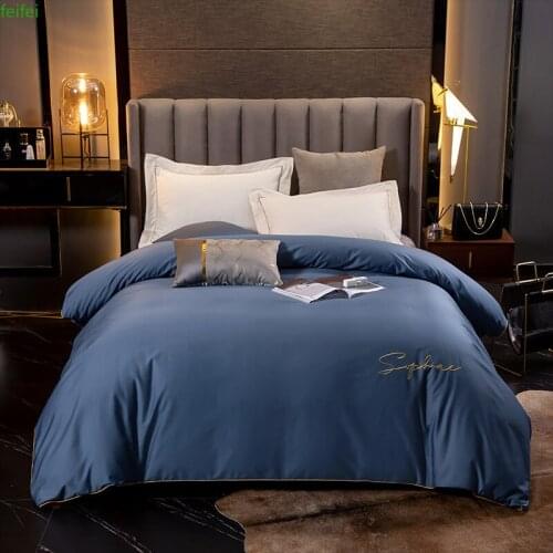 60S Egyptian cotton 1pc duvet cover Embroidered quilt cover comforter cover Blanket cover Bedding Set no bedsheet pillowcases