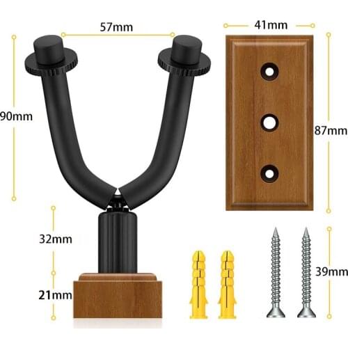Guitar Wall Mount Wall Hanger 3 Pack Hook Black Metal Guitar Holder for Acoustic Electric Bass Guitar Ukulele Banjo mandolin