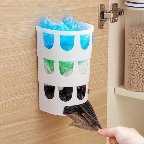 Wall Mount Grocery Bag Dispenser, Grocery Plastic Bag Holder Kitchen Organizer,Self-Adhesive Plastic Bag Saver Kitchen Supplies