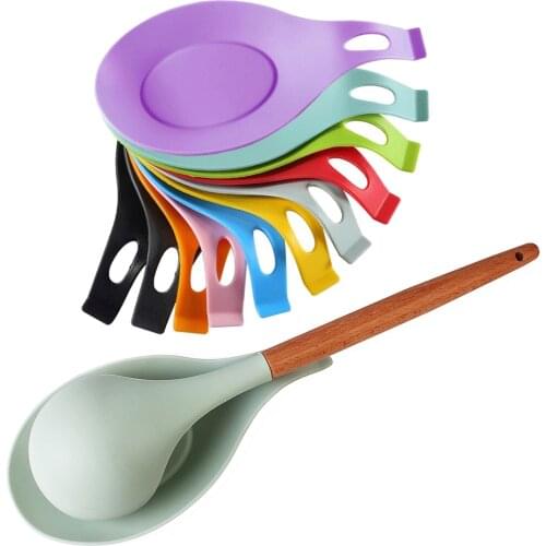 Newest High Quality Thicken Food Grade Silicone Spoon Mat Kitchen Utensil Cooking Tools Placemat Non-slip Spoons Pad for Kitchen