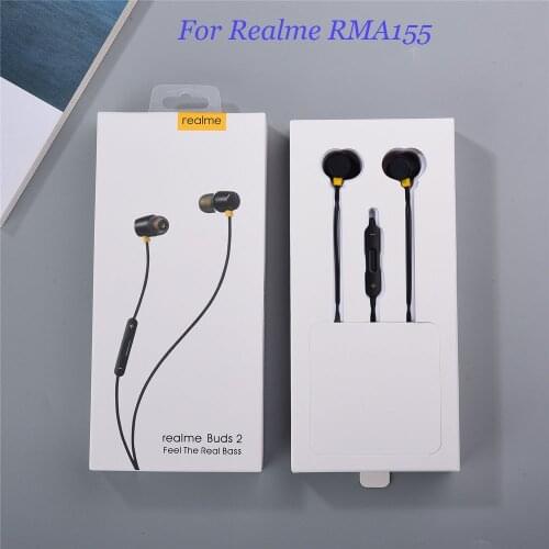 Official Realme Buds 2 Earphone 3.5mm Bass Headset For Narzo 20Pro 30 GT Neo Q2i V5 Q3i 7i In-Ear Earbuds Wired Control With Mic