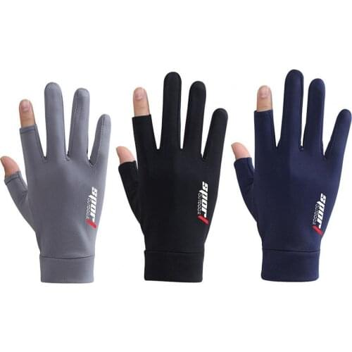 Fingerless Fishing Gloves Bicycle Riding Gloves Handguards Non-slip Fishing Gloves Ice Silk High-elastic Quick-drying Gloves
