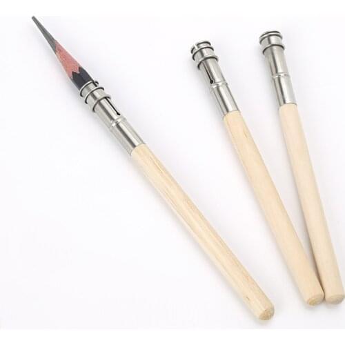 Adjustable Wood Pencil Lengthen Single Hole Head Pencil Extender Holder Art Sketch Writing Tools Lengthening Bar Pencils Supply