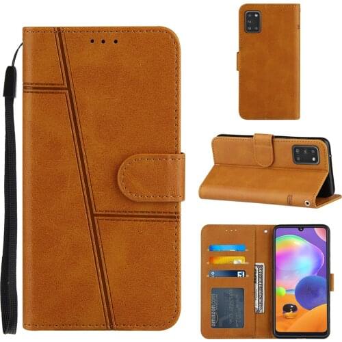 Retro Vintage PU Leather Card Slot Pocket Shockproof Phone Case for Samsung Galaxy A31 Kickstand Cover Photo Frame