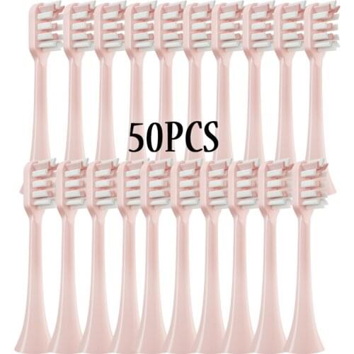 Pink Replacement Heads 20/50pcs/Set For SOOCAS X3/X3U/X5 Sonic Electric ToothBrush Soft DuPont Clean Replace Brush Nozzle