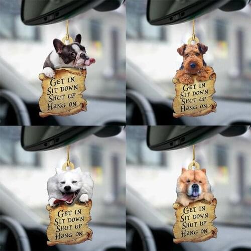 Happy Puppy Pendant Car Backpack Ornaments Cute Car Hanging Ornament Keychain Interior Decor Home Room Decor Accessories