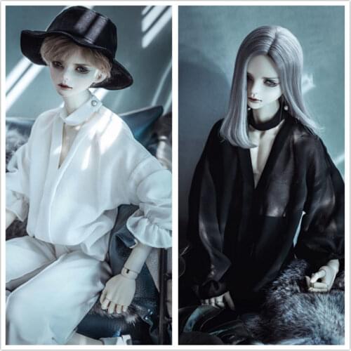 V-neck Lantern Sleeve Chiffon Pullover Shirt for BJD 1/4 MSD 1/3 SD13 SD17 Uncle Doll Clothes Accessories CMB151