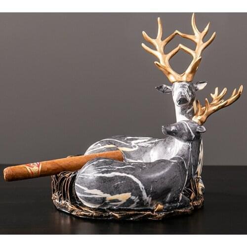 MODERN SIMPLE MARBLE VEIN DEER ASHTRAY FASHION PERSONALITY OFFICE RESIN ANIMALS ASHTRAY HOME ADORNMENT BEDROOM DECORATION R2804